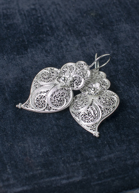 Серьги "Сердце Вианы". Серебро 7,8g
